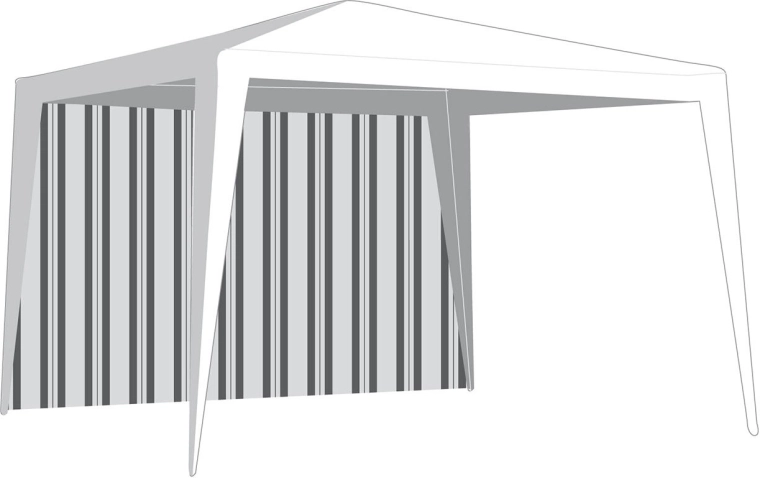 Oldalfal kerti pavilonhoz 295 × 190 cm ablak nélkül, fehér–zöld csíkos