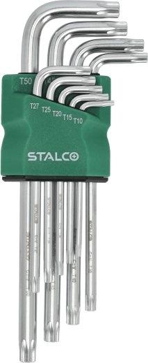Stalco hosszított Torx kulcskészlet T10–T50, 9 db, CrV