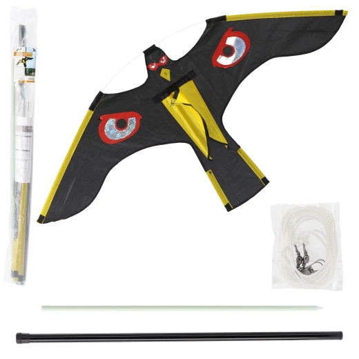 Madarak elriasztója – sólyom sárkány 140 × 70 cm, 7 m teleszkópos árboccal