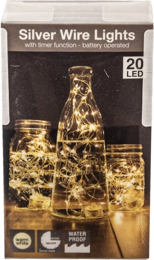 LED vízi fényfüzér sárga fénnyel, 20 LED