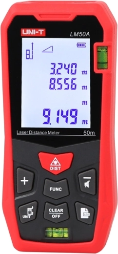 Megvilágított kijelző és beépített libellák