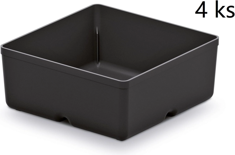 Unite Box műanyag szerszámos doboz készlet, fekete, 4 db