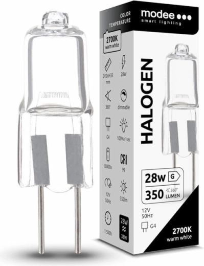 Modee ECO halogén izzó G4 28 W, 350 lm, meleg fehér, szabályozható