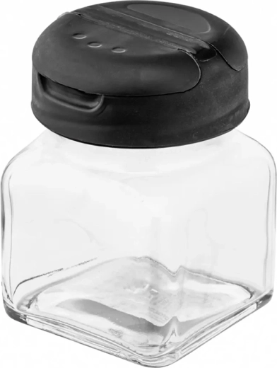 Üveg fűszertartó felhajtható fedéllel 150 ml fekete