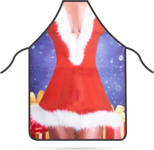 Karácsonyi női kötény Mrs. Claus mintával