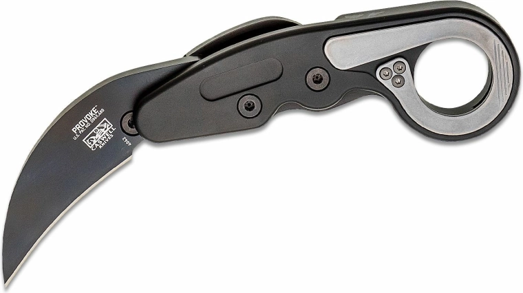 CRKT Provoke First Responder taktikai karambit 6 cm, fekete, alumínium, titán, tok