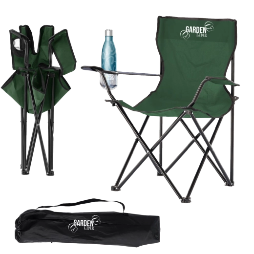 Összecsukható túra- és horgászfotel zöld 50 × 50 × 80 cm