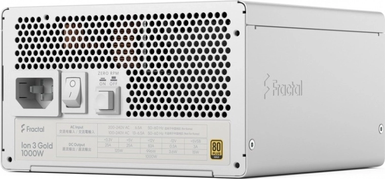 Fractal Design Ion 3 Gold 1000 W 80 Plus Gold – fehér, teljesen moduláris tápegység