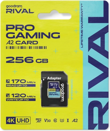 Goodram Rival microSD kártya 256 GB UHS-I V30 U3 C10 A2 170/120 MB/s