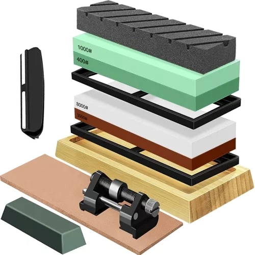 RUHHY vizes késélező – több szemcseméretű készlet bőrszíjjal