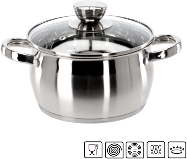 Rozsdamentes acél lábas fedővel Belly 2 l 18 cm