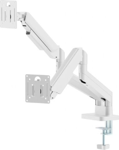 Asztali dupla kar 17–32" monitorokhoz gázrugóval, fehér
