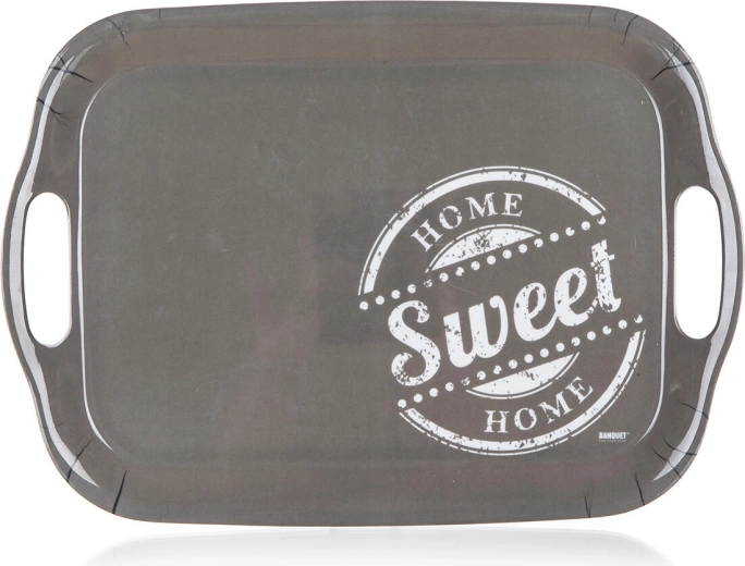 SWEET HOME II melamin tálca szürke 36 × 25,5 cm