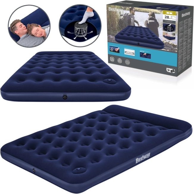 BESTWAY Queen felfújható matrac beépített lábpumpával 203 × 152 × 28 cm