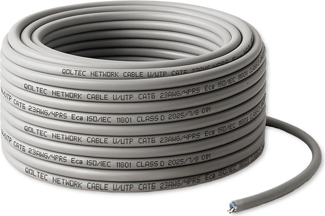 UTP Cat6 hálózati kábel 25 m – réz, 1 Gb/s, szürke