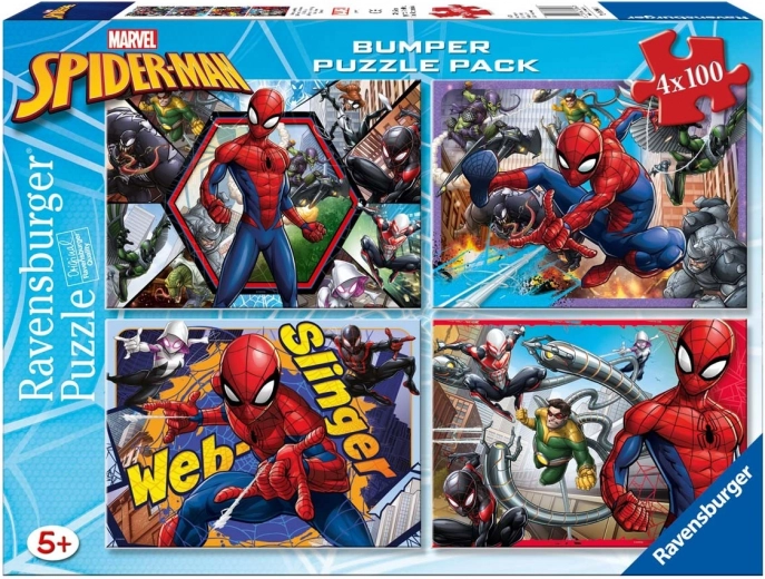 Puzzle 4×100 darab SPIDER-MAN Bumper Pack