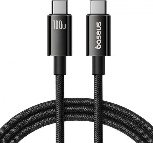 Baseus Tungsten Gold USB‑C – USB‑C kábel 100 W, 1,5 m, fekete
