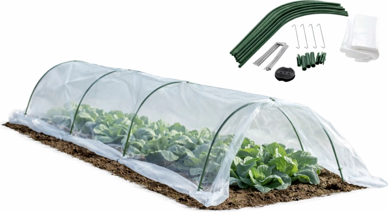 Mini kerti fóliasátor alagút 1,8 × 6 m fóliával