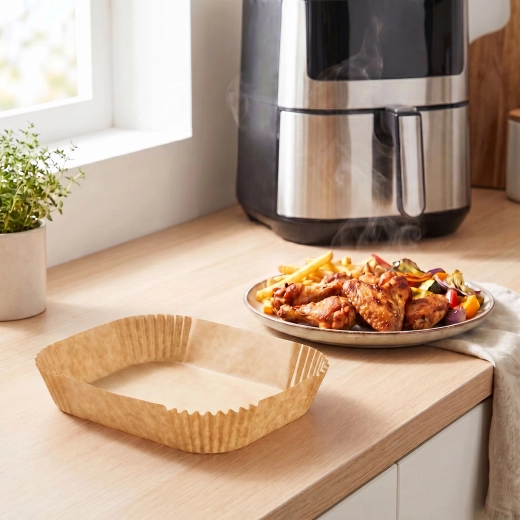 Bewello téglalap alakú sütőpapír forrólevegős fritőzhöz, 14 × 22 cm, 50 db
