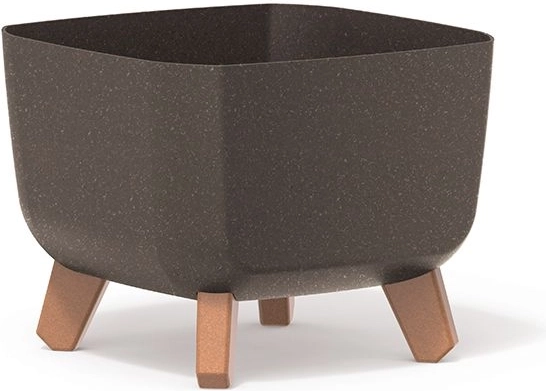Gracia Square Eco Wood virágtartó 24 × 24 cm kávé