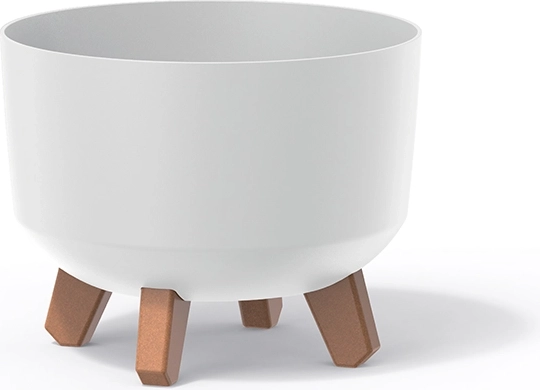 Fehér műanyag virágcserép lábakkal Gracia Standard 24 cm