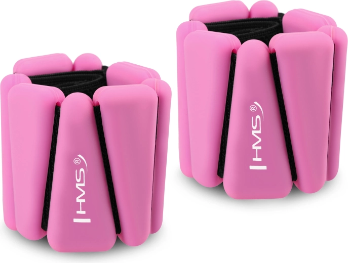 Szilikon csukló- és bokasúlyok HMS rózsaszín 2 × 0,5 kg