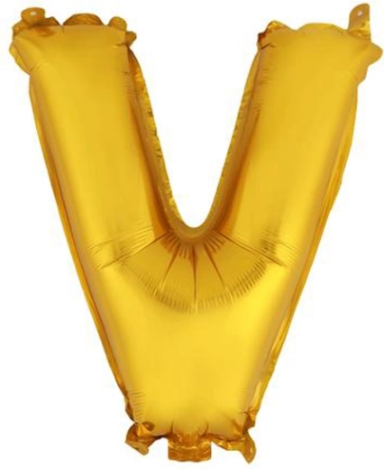 TORO fólia lufi V betű, 30 cm, arany