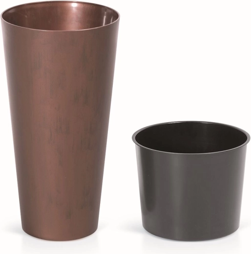 Tubus Slim Corten virágtartó betéttel, 30 cm – patinás acél