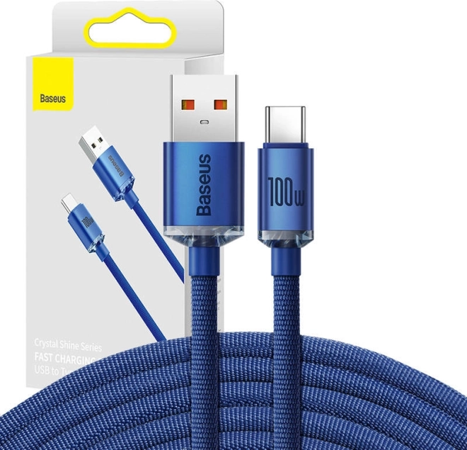 Baseus Crystal Shine USB-A–USB-C kábel 100 W 2 m kék