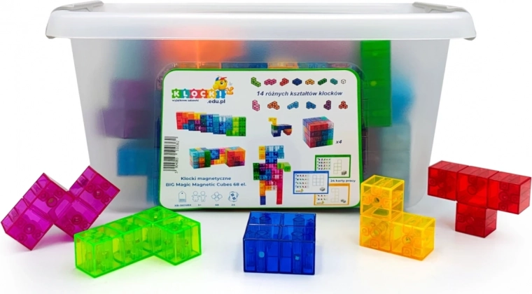 Mágneses építőjáték BIG Magic Cubes, 68 darab