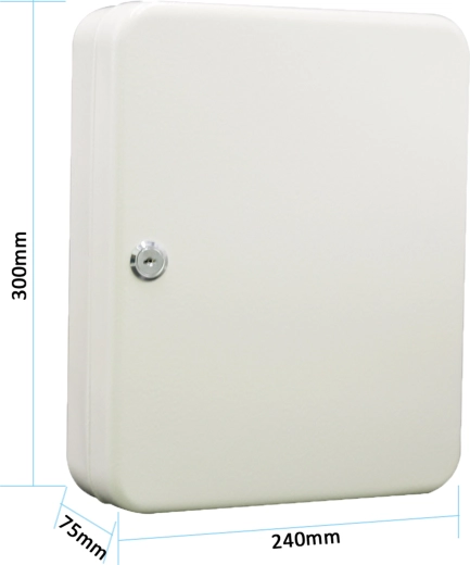 Kulcstároló szekrény 93 kulcshoz, szürke, 300 × 240 × 75 mm