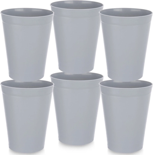 SANDY műanyag poharak, szürke, 300 ml, 6 db
