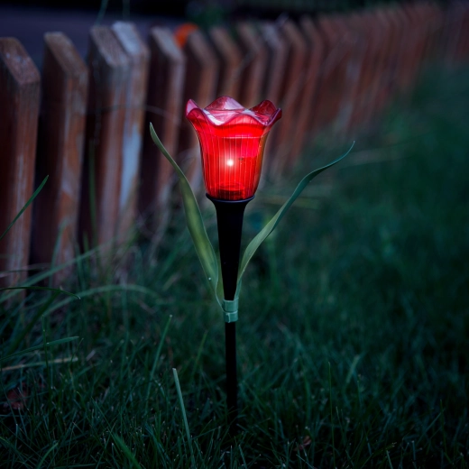Tulipán alakú LED napelemes lámpa - 1 darab