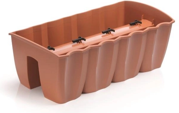 Crown korlátra szerelhető virágláda 58 cm, terrakotta