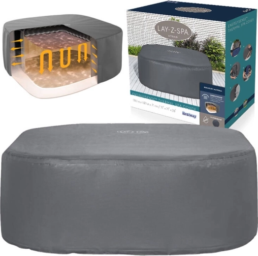 termikus fedél BESTWAY Lay‑Z‑Spa EnergySense négyzet alakú pezsgőfürdőkhöz, 180 × 180 × 71 cm