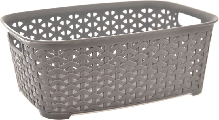 Hobby tárolókosár rattan hatású, szürke