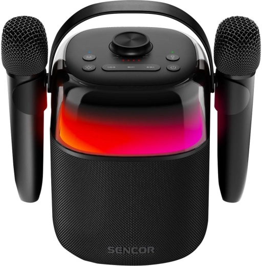 Sencor hordozható Bluetooth karaoke hangszóró vezeték nélküli mikrofonokkal