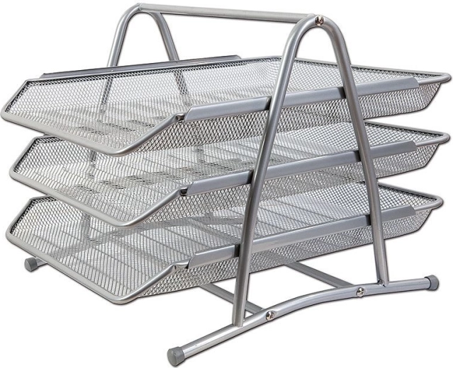 Fém hármas fiókos tároló CONCORDE, ezüst