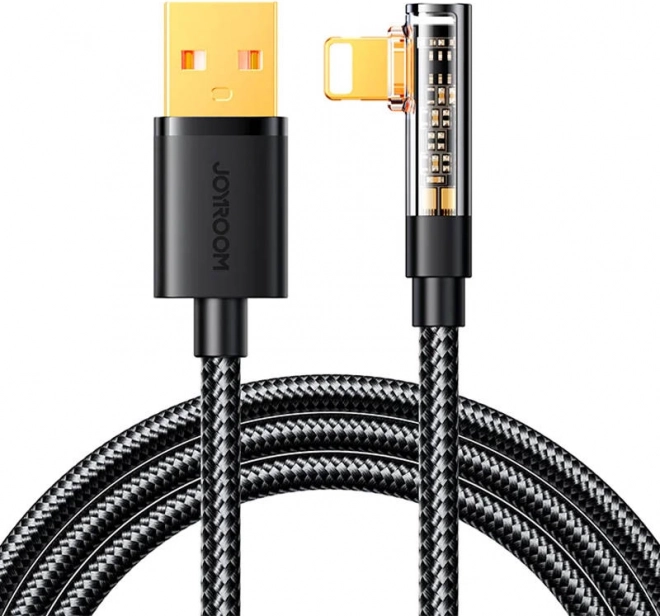 Derékszögű USB‑A – Lightning kábel 1,2 m fekete Joyroom