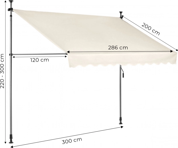 Folyamatos árnyékolás kézi karral