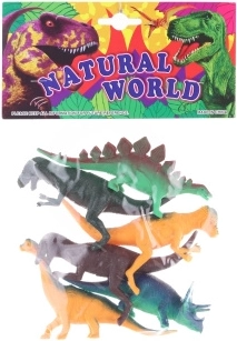 Műanyag dinoszauruszok zacskóban – 6 darabos készlet