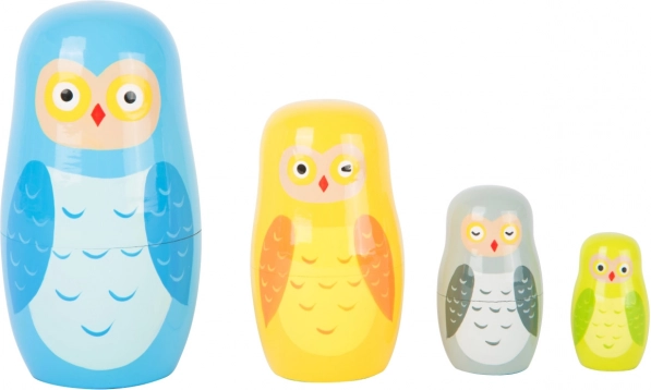 Matrjoska bagolylakó család small foot – fa betűzős bagolyfigurák