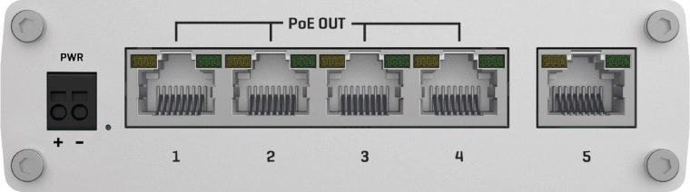 Teltonika TSW101 ötportos PoE+ ethernet switch