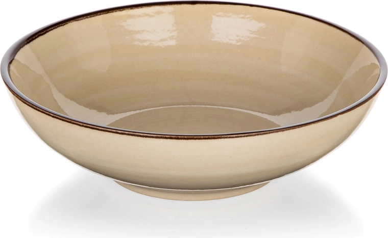 Palas krémszínű 18 cm-es mélytányér, kerámia