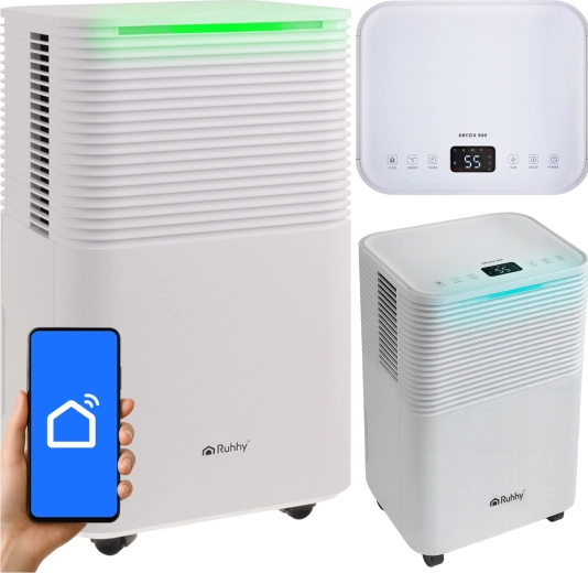 Ruhhy Dryzix páramentesítő, 12 l/24 h teljesítménnyel és Wi-Fi-vel