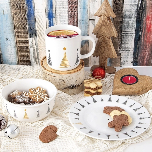 Visszafogott karácsonyi design, amely illik a terítékhez