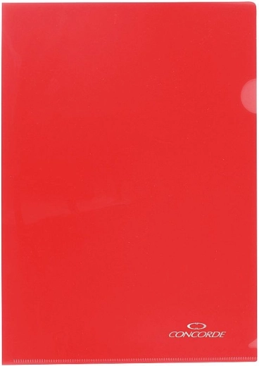 L alakú irattartó A4 kivágással, 180 µm, piros, 10 db