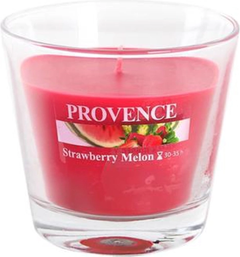 Illatgyertya üvegben PROVENCE eper és görögdinnye 35 óra