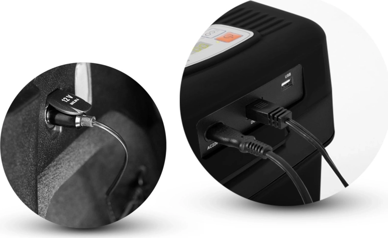 Intelligens 12 V és 230 V táp + USB a töltéshez