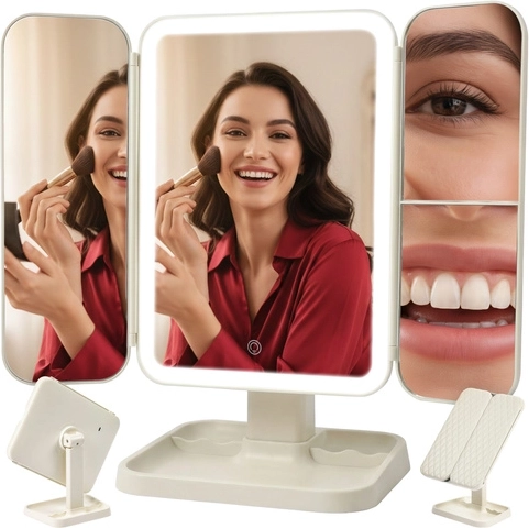 Összecsukható kozmetikai tükör LED háttérvilágítással SOULIMA
